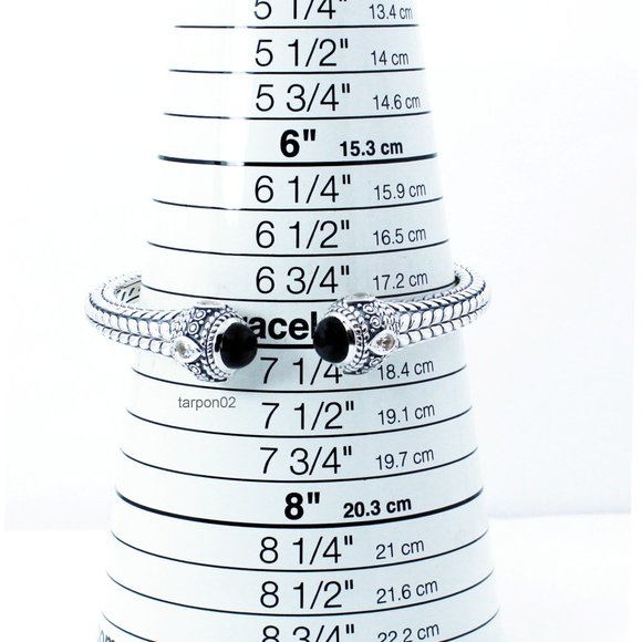 John Hardy JAI Onyx + White Topaz Deco Collection Sterling Silver Bracelet-AVG - Picture 9 of 12